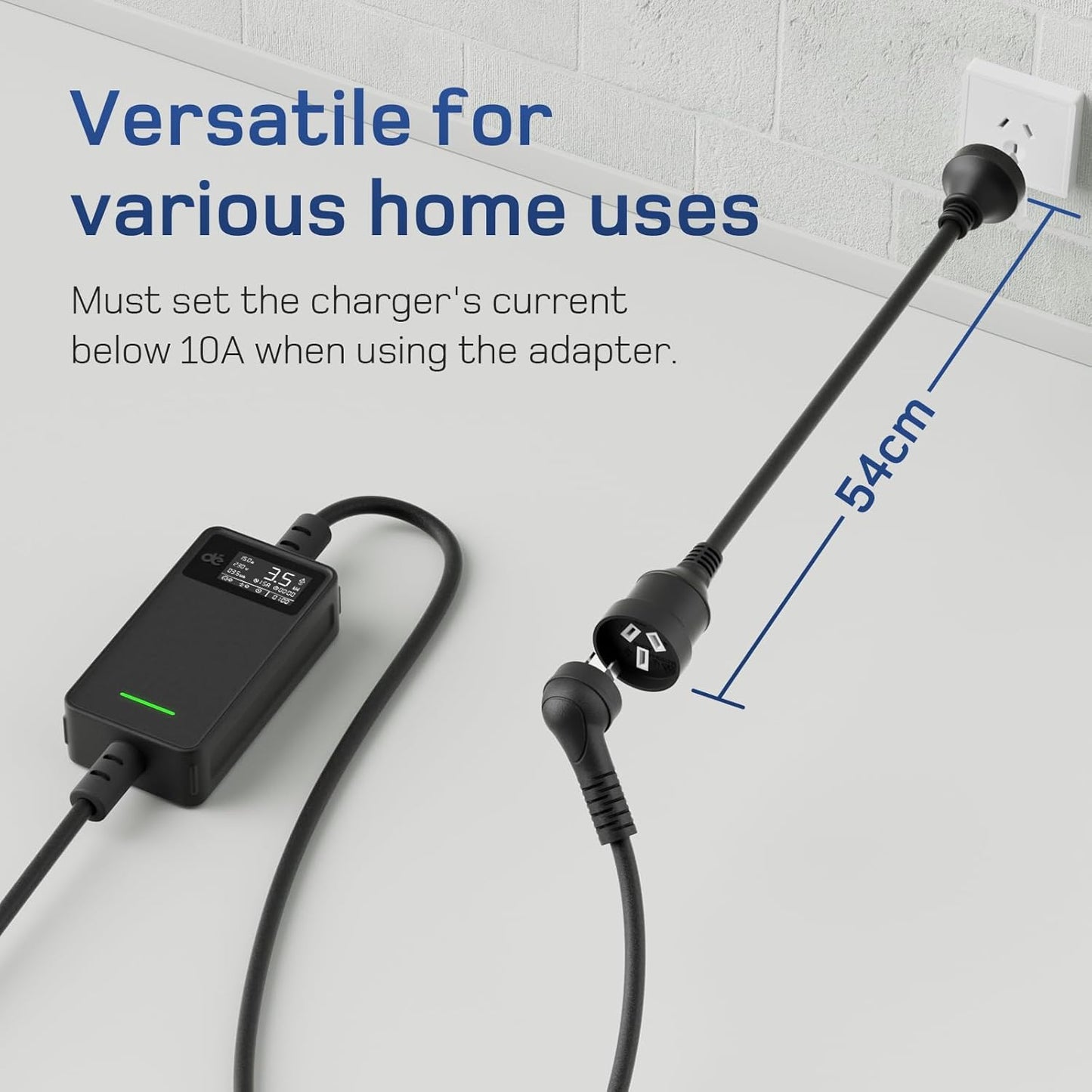 dé Portable EV Charger 10A & 15A Plug