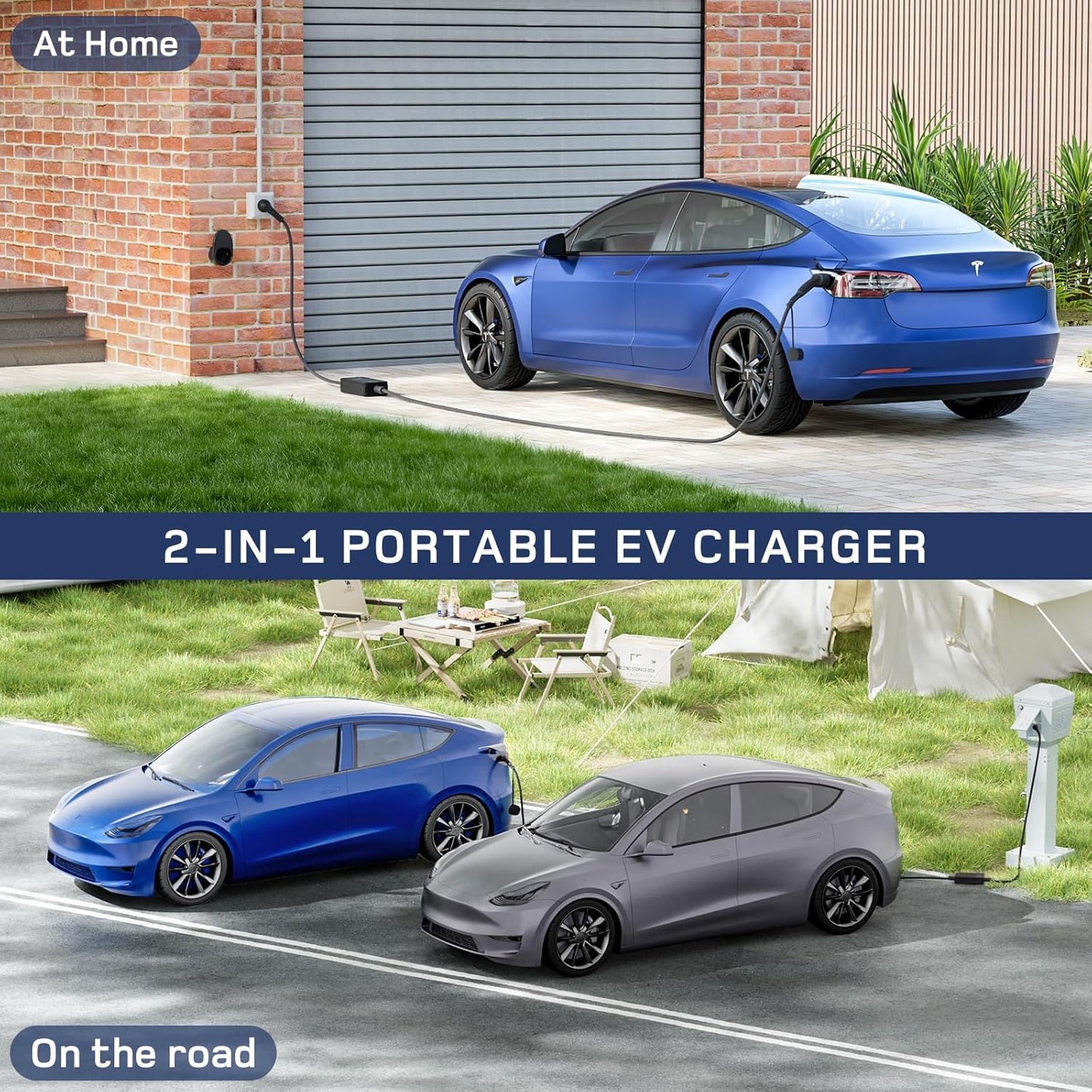 dé Portable EV Charger 10A & 15A Plug