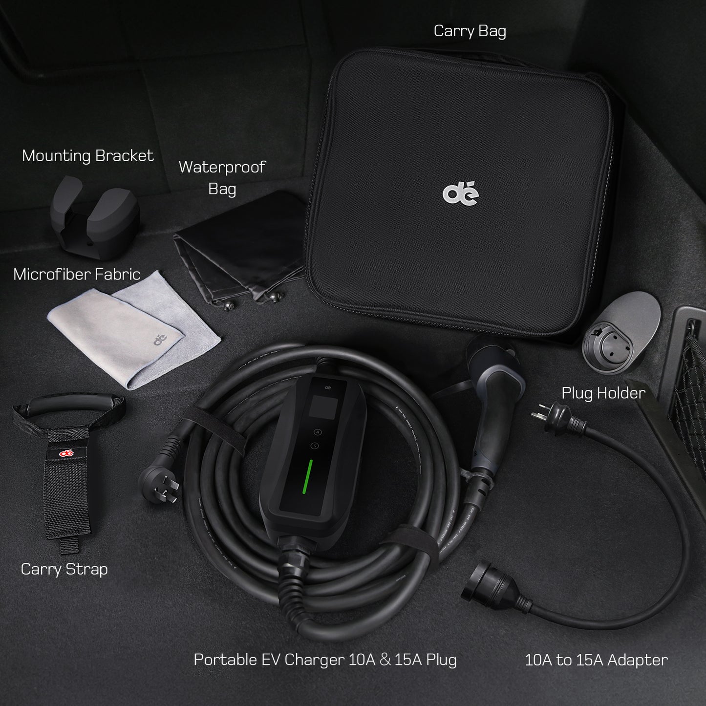 dé portable charger 3.5kW waterproof bag accessories kit