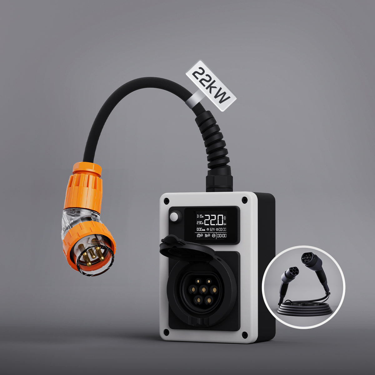 dé EV Charger Wallbox & Charging Cable 22kW