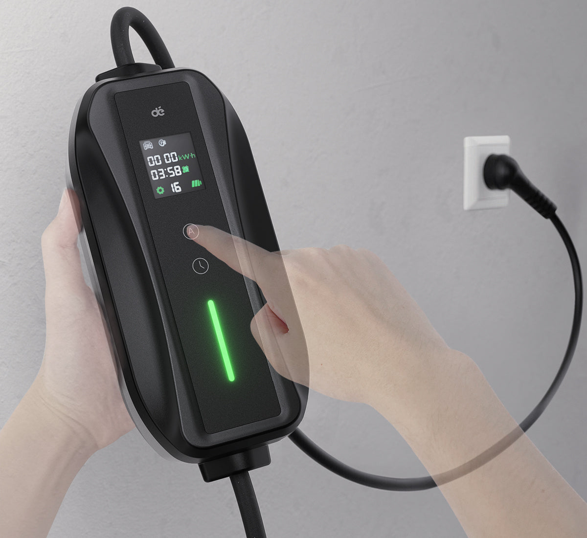 dé Portable EV Charger 10A & 15A Easy to Operate for Everyday EV Charging