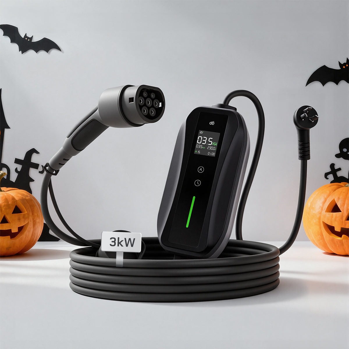 dé 3.5kW Type 2 Portable EV Charger | 15A/10A Car Charger