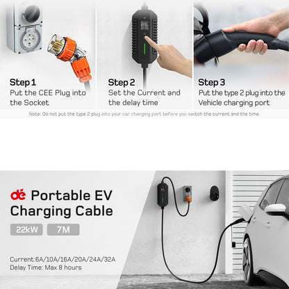 dé Portable EV Charger 22kW