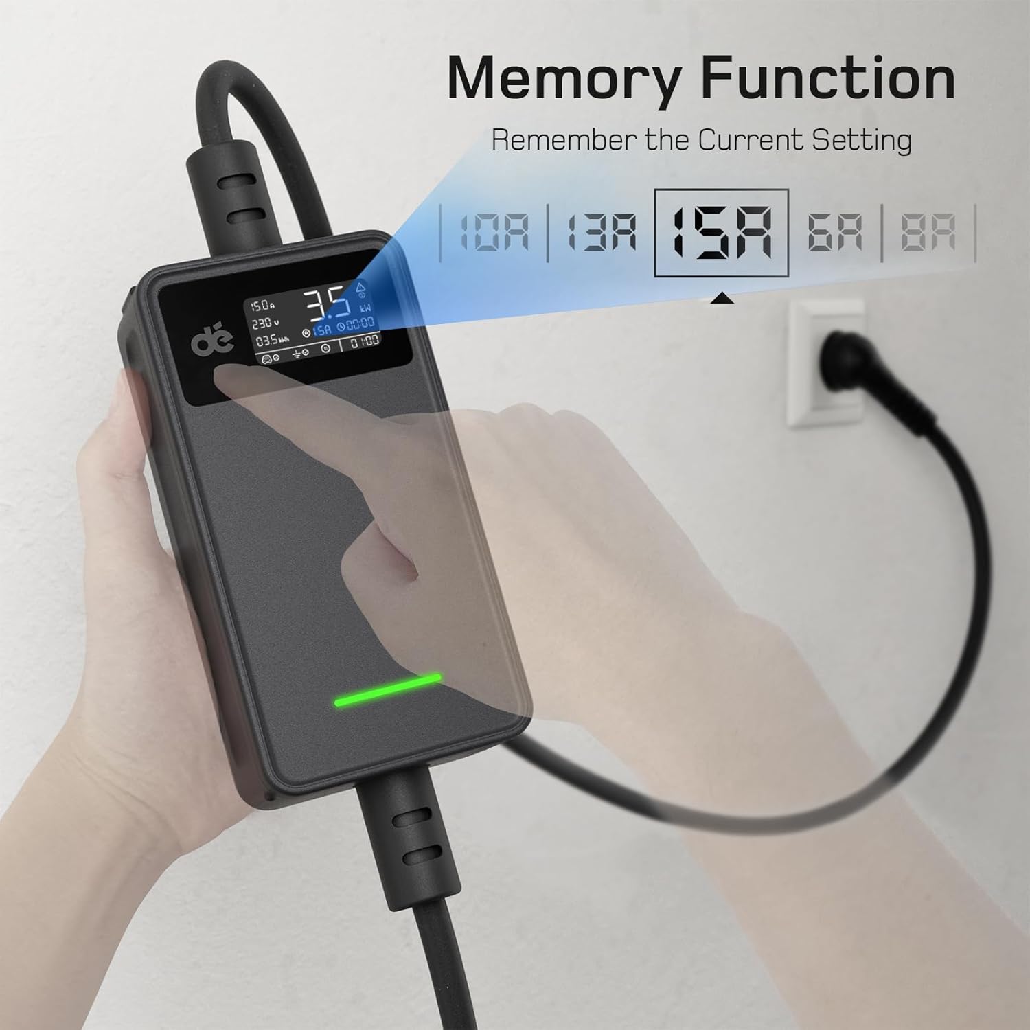 dé Portable EV Charger 10A & 15A Plug