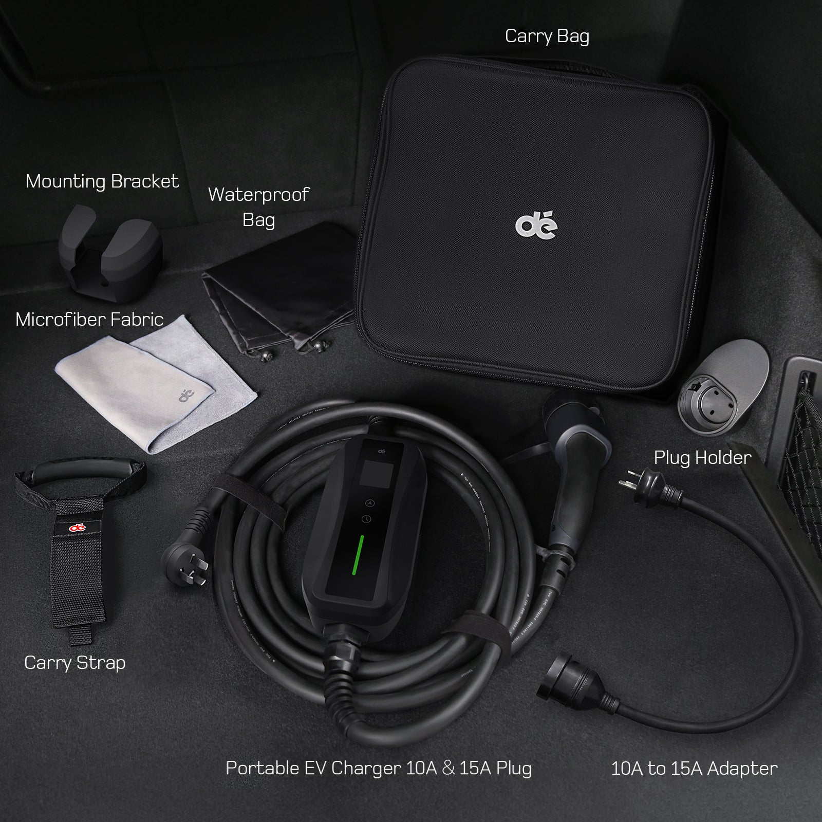 dé portable charger 3.5kW waterproof bag accessories kit