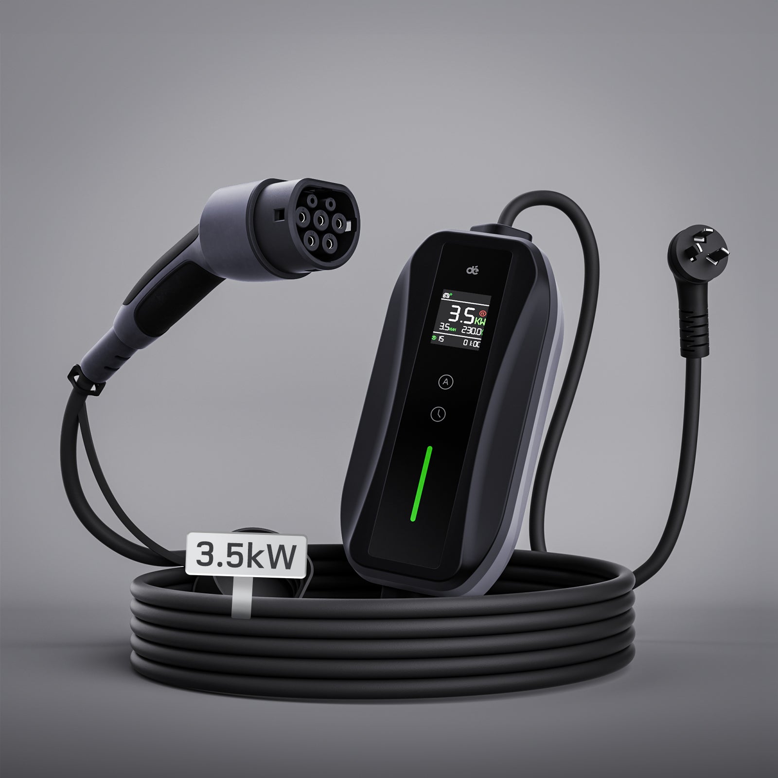 dé 3.5kW Type 2 Portable EV Charger | 15A/10A Car Charger
