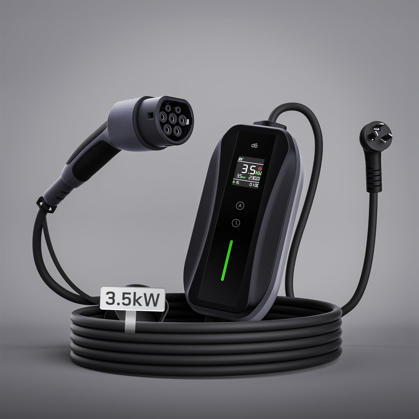 dé 3.5kW Type 2 Portable EV Charger | 15A/10A Car Charger