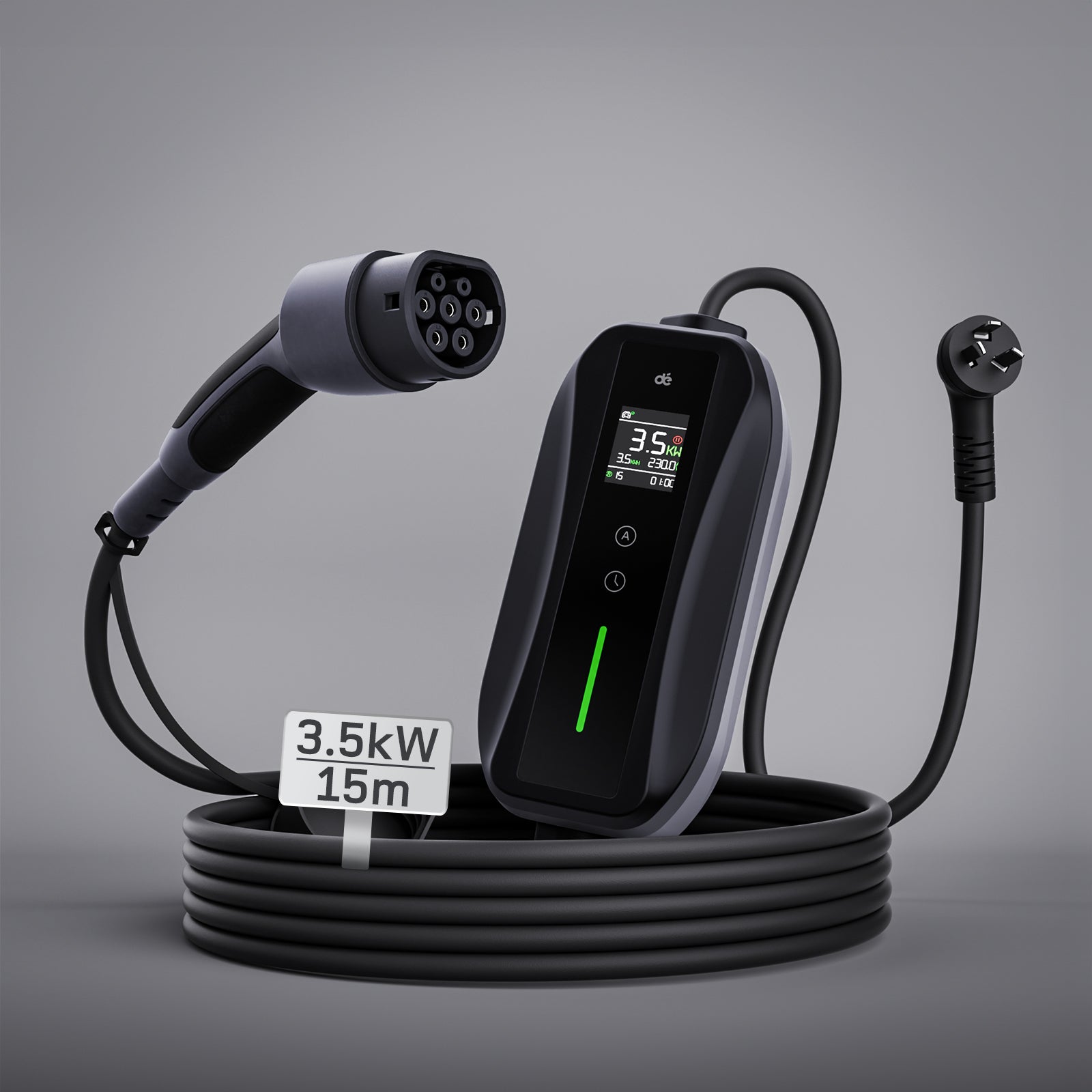 dé 3.5kW Type 2 Portable EV Charger | 15A/10A Car Charger