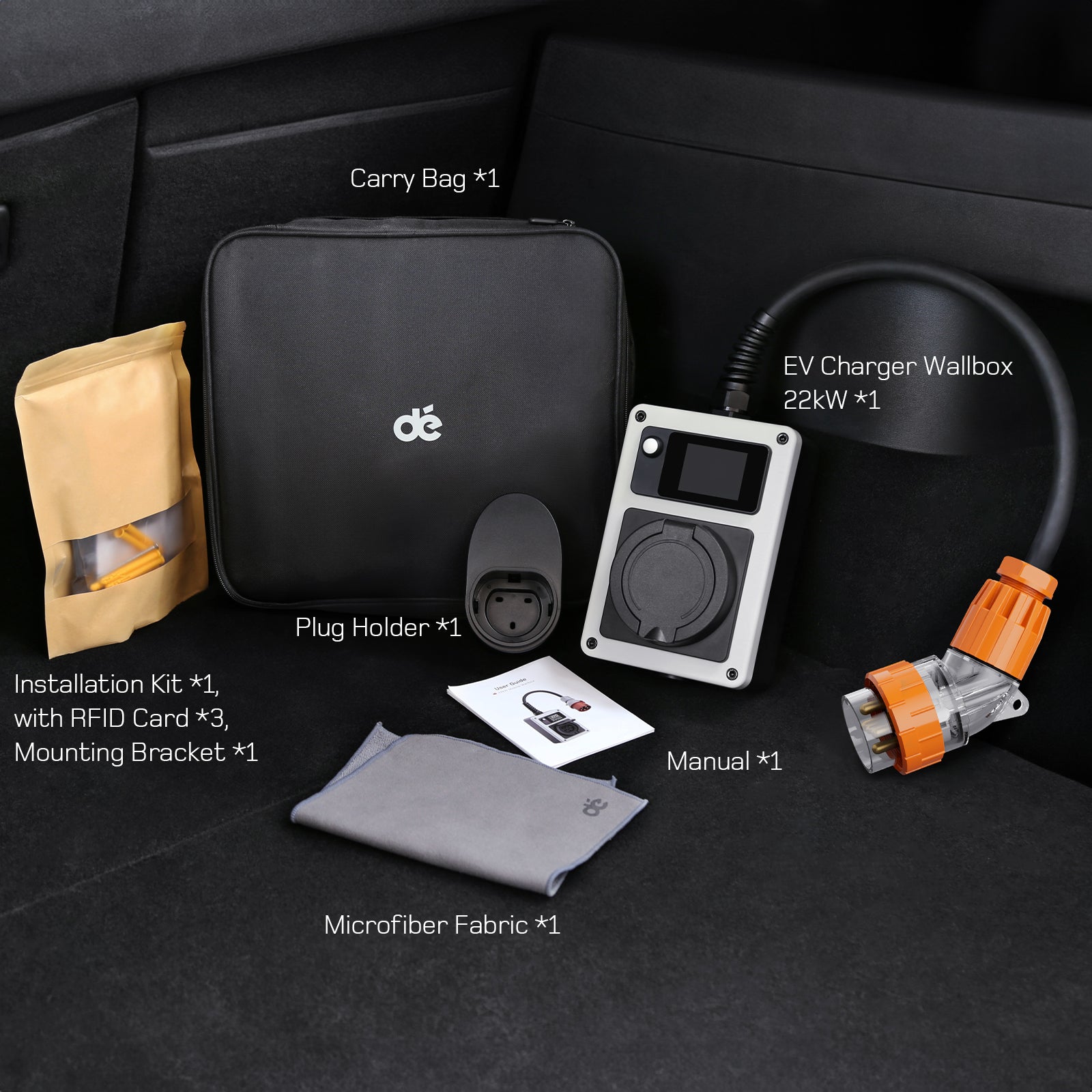 dé EV Charger Mobile Wallbox 22kW