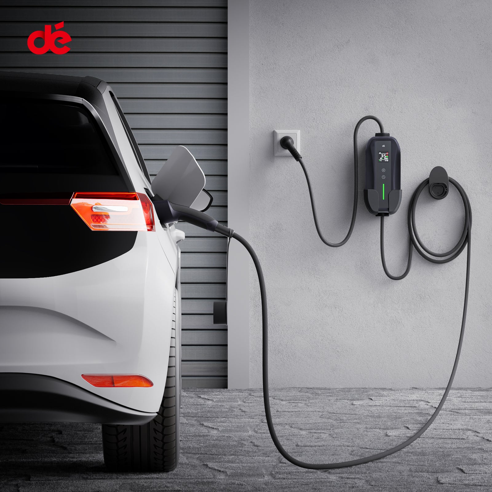 dé Portable EV Charger 10A & 15A Plug