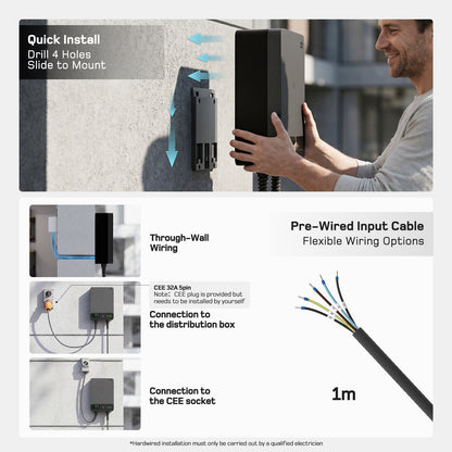 dé EV Wallbox 22kW– Smart Home Wall Charger