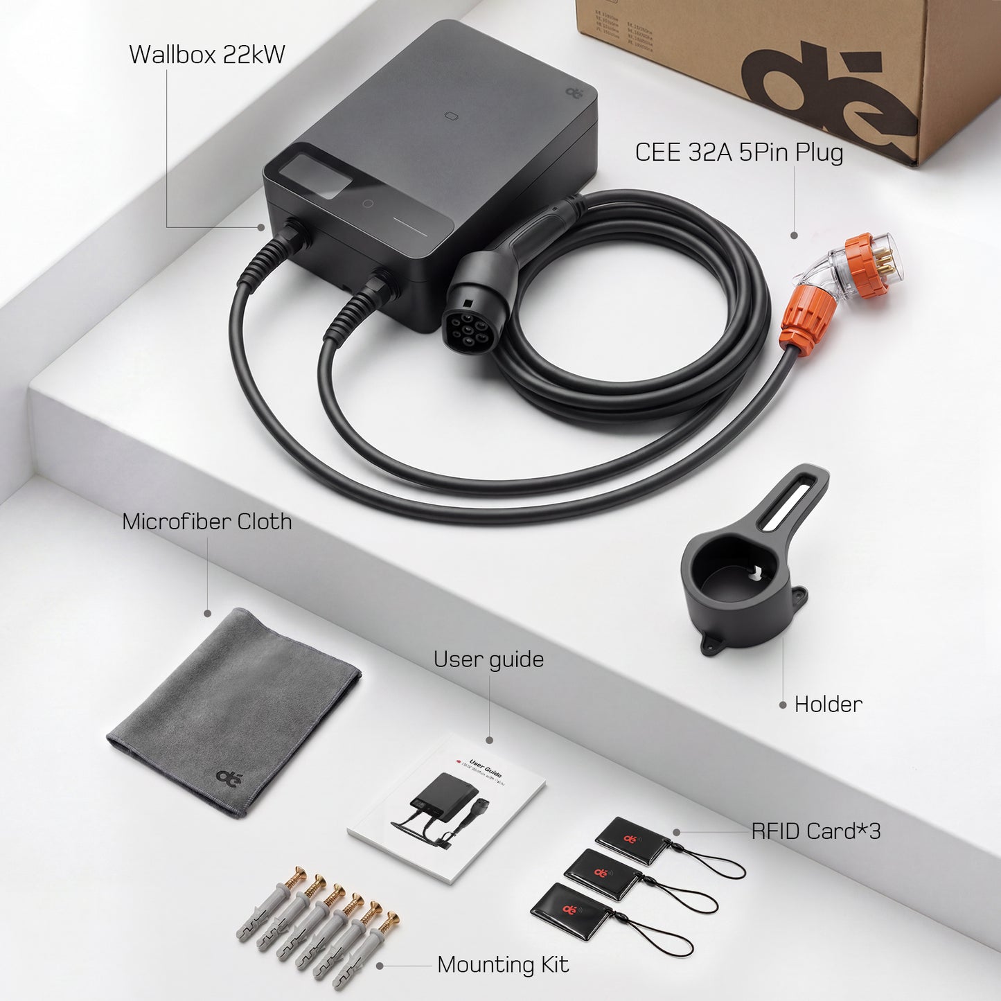 dé EV Wallbox 22kW– Smart Home Wall Charger